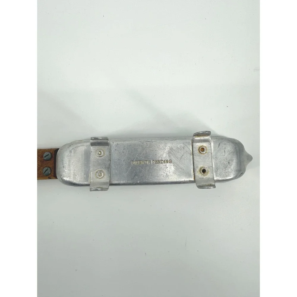 Vintage Aluminum Corn Butterer Melting Pan Wood Handle Silver Mid-Century MCM